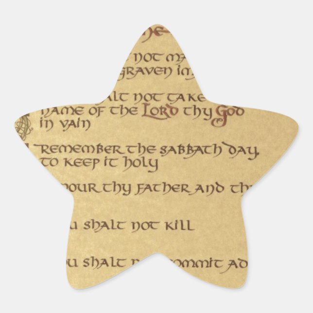 ten commandments star sticker (Front)