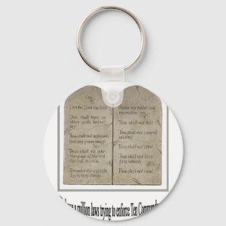 Ten Commandments with Quote Keychain