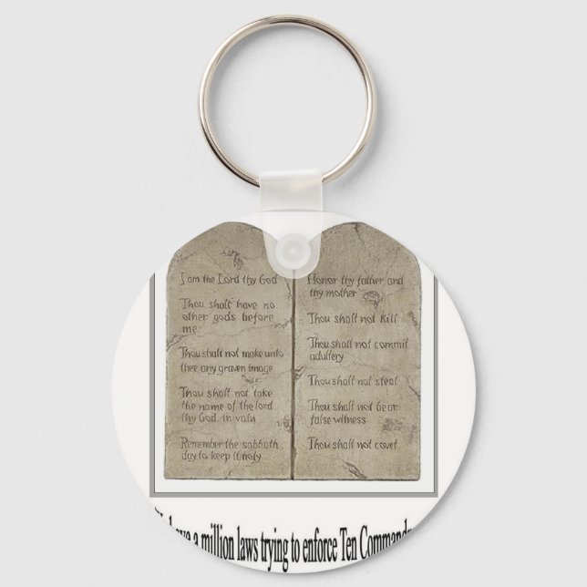 Ten Commandments with Quote Keychain (Front)