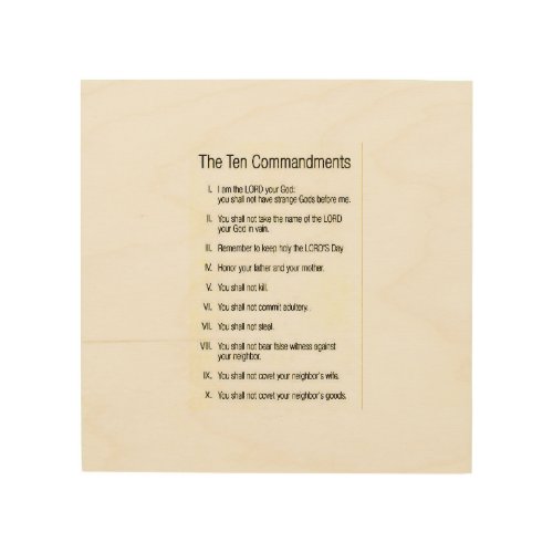 TEN COMMANDMENTS WOOD WALL ART