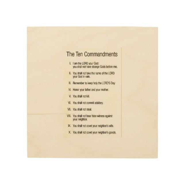 TEN COMMANDMENTS WOOD WALL ART (Front)