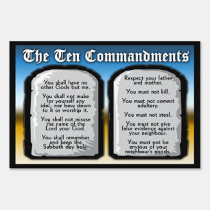 Ten Commandments Yard Sign