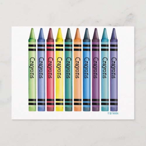 Ten Crayons Postcard