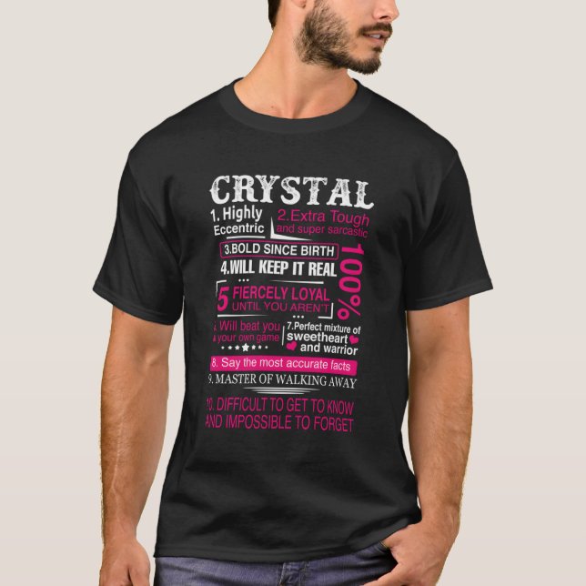 Ten Facts About Crystal First Name T-Shirt (Front)