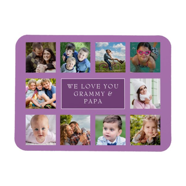 Ten Family Photo Collage Custom Magnet (Horizontal)