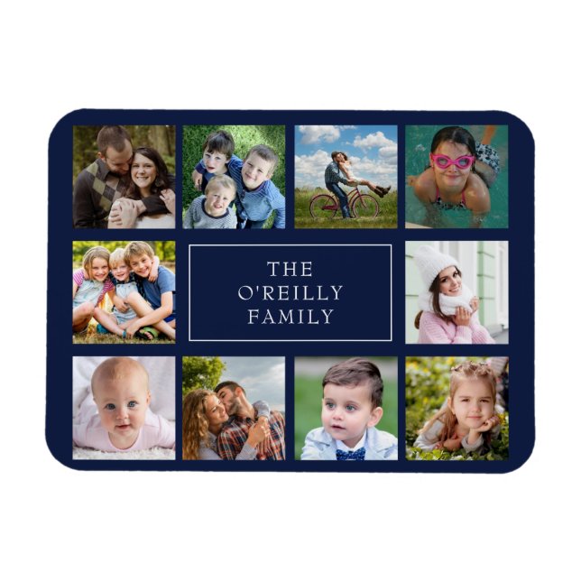 Ten Family Photo Collage Custom Magnet (Horizontal)