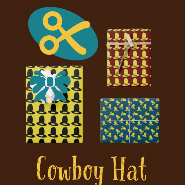 Ten Gallon Cowboy Hats Wrapping Paper Sheets (Creator Uploaded)