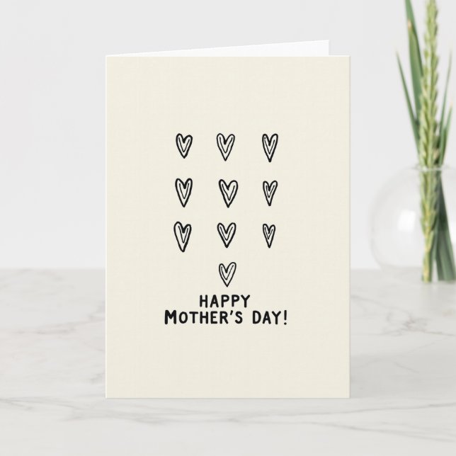 Ten Heart Mothers Day Art Card (Front)