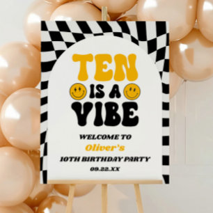 Ten Is A Vibe 10th Birthday Party Welcome Sign