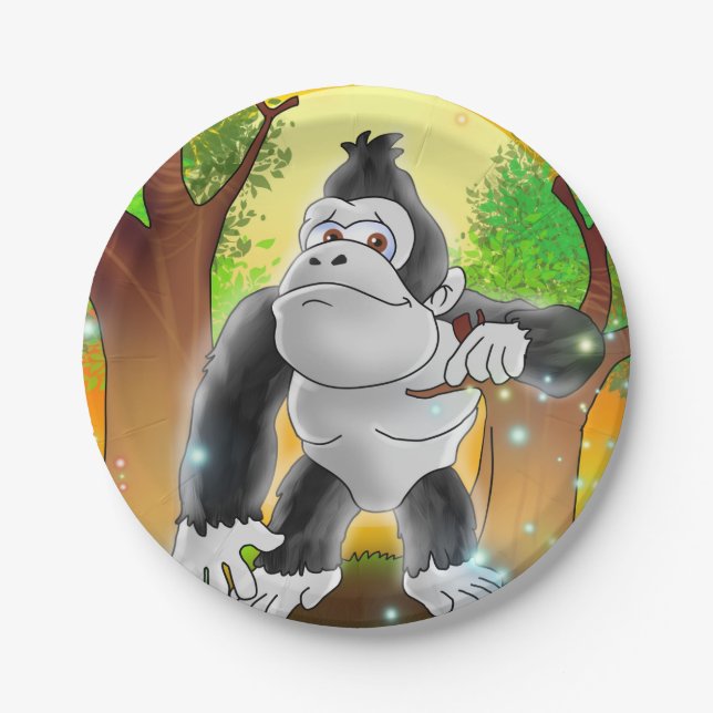 Ten Little Monsters:Gary the Gorilla Paper plate (Front)