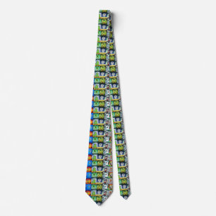 Ten Little Monsters  Neck Tie