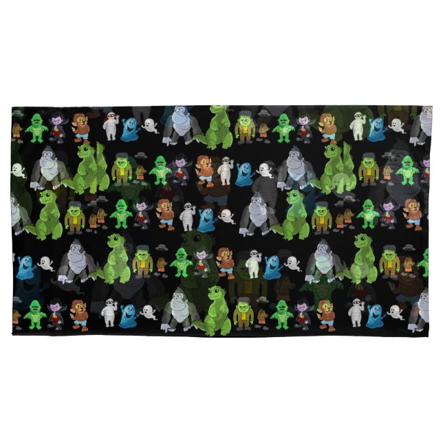 Ten Little Monsters Pillow Case(Black) Case (Front)