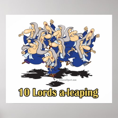 ten lords a_leaping 10th tenth day of christmas poster