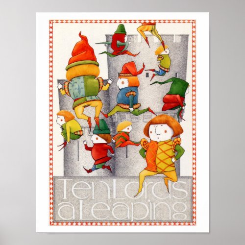TEN LORDS A LEAPING 11x14 Value Print Poster