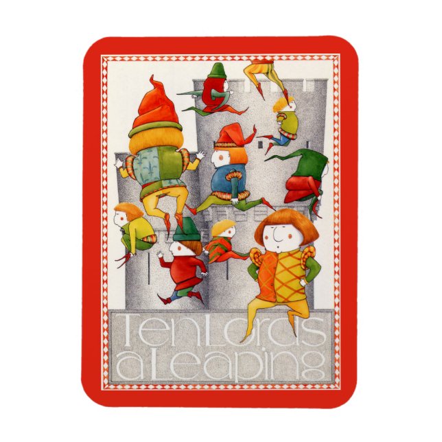 TEN LORDS A LEAPING 3x4 Flexible Magnet - Red (Vertical)