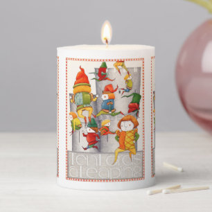 TEN LORDS A LEAPING 3x4 Pillar Candle
