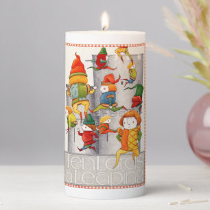 TEN LORDS A LEAPING 3x6 Pillar Candle