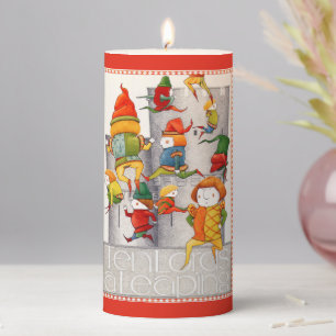 TEN LORDS A LEAPING 3x6 Pillar Candle - Red