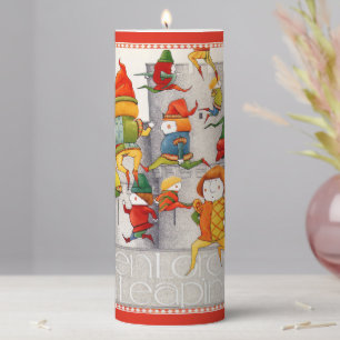 TEN LORDS A LEAPING 3x8 Pillar Candle - Red