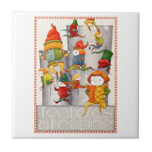 TEN LORDS A LEAPING 4.25" Square Ceramic Tile