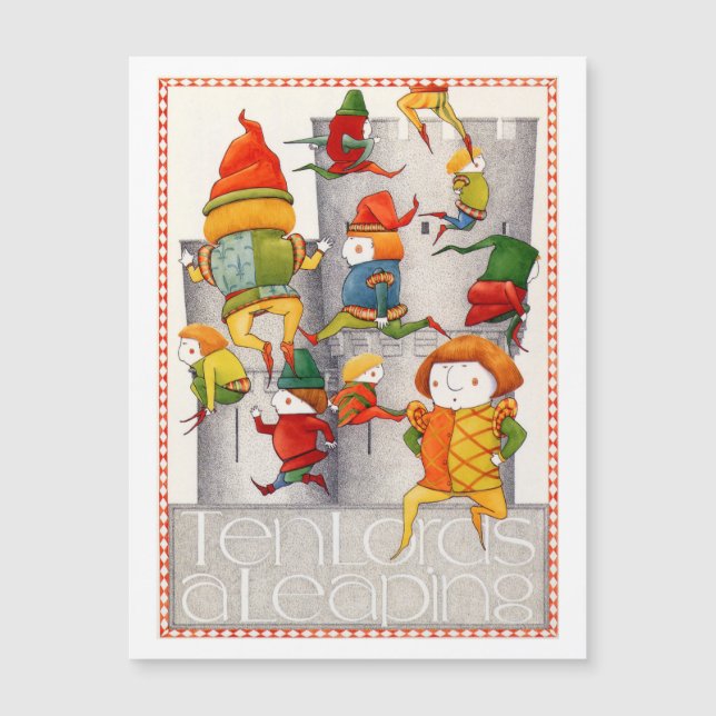 TEN LORDS A LEAPING 4.25x5.6 Magnetic Card (Front)