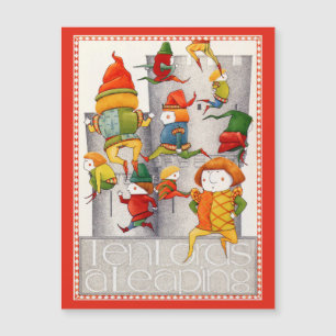 TEN LORDS A LEAPING 4.25x5.6 Magnetic Card - Red