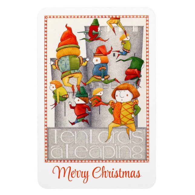 TEN LORDS A LEAPING 4x6 Flexible Magnet  (Vertical)