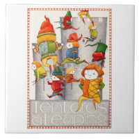 TEN LORDS A LEAPING 6" Square Ceramic Tile