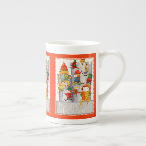 TEN LORDS A LEAPING Bone China Mug _ Red