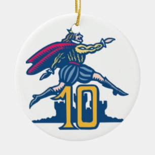 Ten Lords a-Leaping Ceramic Ornament