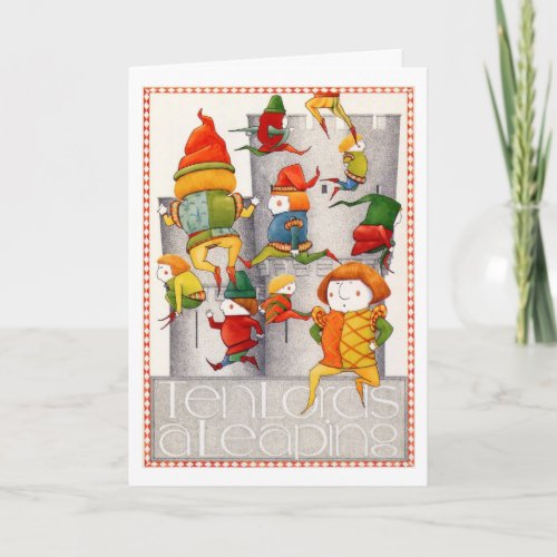 TEN LORDS A LEAPING Christmas Card