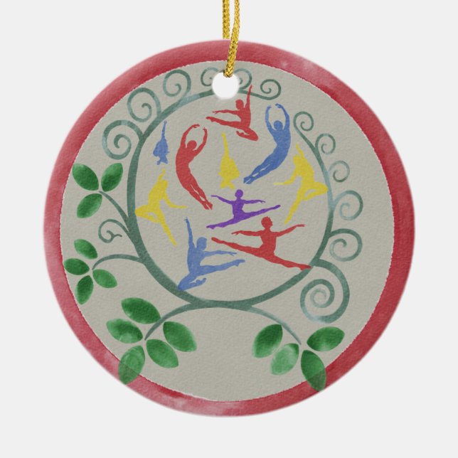 Ten Lords a-Leaping Christmas Ornament (Front)