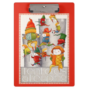 TEN LORDS A LEAPING Clipboard - Red