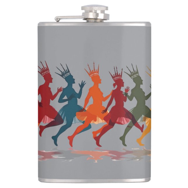 Ten Lords A Leaping Cut-Out Stencil-Style 3 Flask (Front)