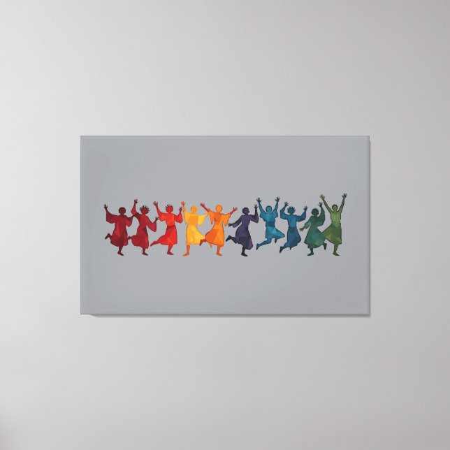 Ten Lords A Leaping Cut-Out Stencil-Style 4 Canvas Print (Front)