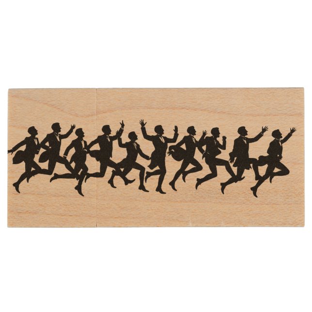 Ten Lords A Leaping Cut-Out Stencil-Style 5 Wood Flash Drive (Back)
