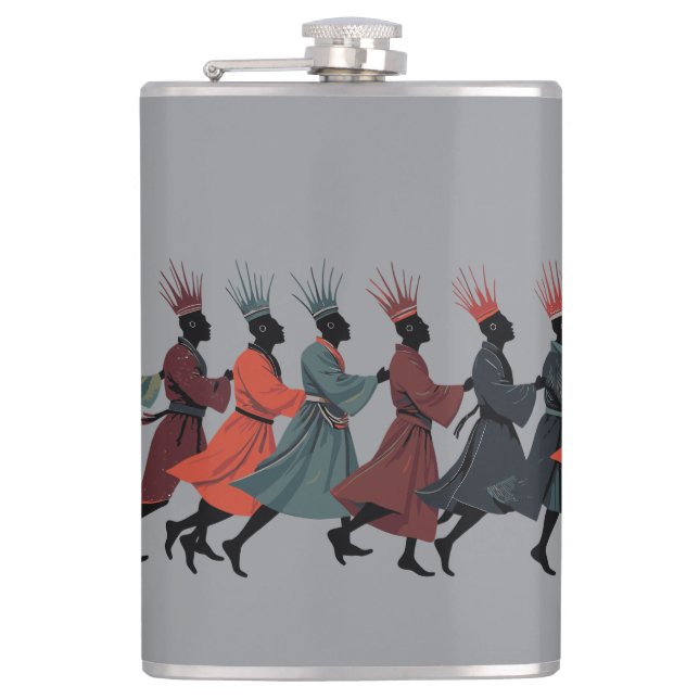 Ten Lords A Leaping Cut-Out Strencil-Style 1 Flask (Front)
