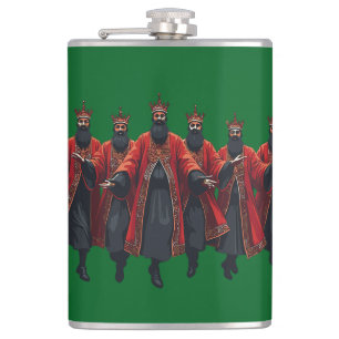 Ten Lords A Leaping Cut-Out Strencil-Style 6 Flask