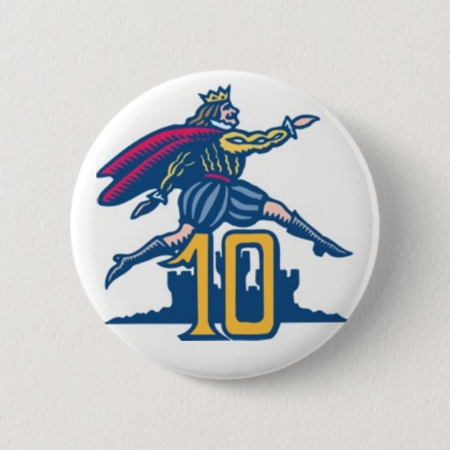 Ten Lords a-Leaping Pinback Button (Front)