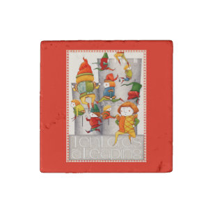 TEN LORDS A LEAPING Primed Marble Stone Magnet Red