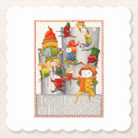 TEN LORDS A LEAPING Scalloped Square Paper Coaster