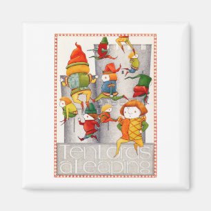 TEN LORDS A LEAPING Square Magnet