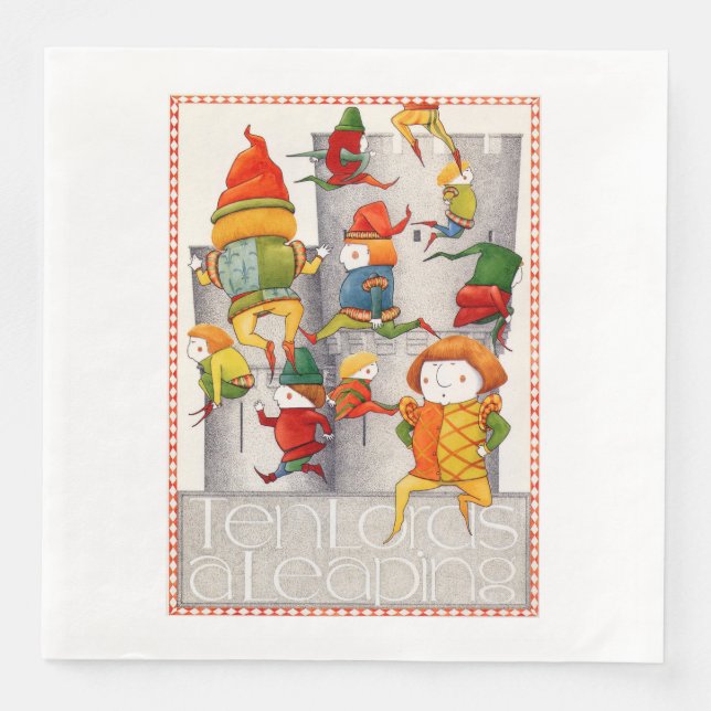 TEN LORDS A LEAPING Standard Dinner Paper Napkins (Front)