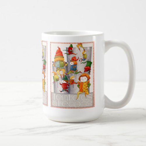 TEN LORDS A LEAPING Tall White Mug 