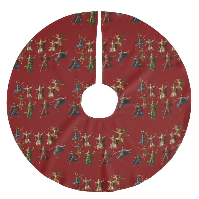 Ten-Lords-A-Leaping The Commandments  Brushed Polyester Tree Skirt (Front)