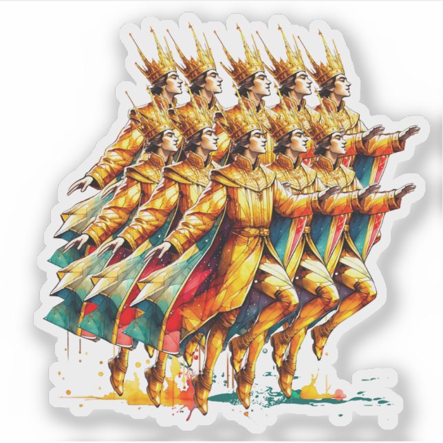 Ten Lords a-Leaping | Twelve Days of Christmas Sticker (Front)