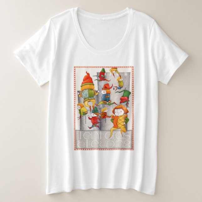 TEN LORDS A LEAPING Women's Plus Size T-shirt (Design Front)