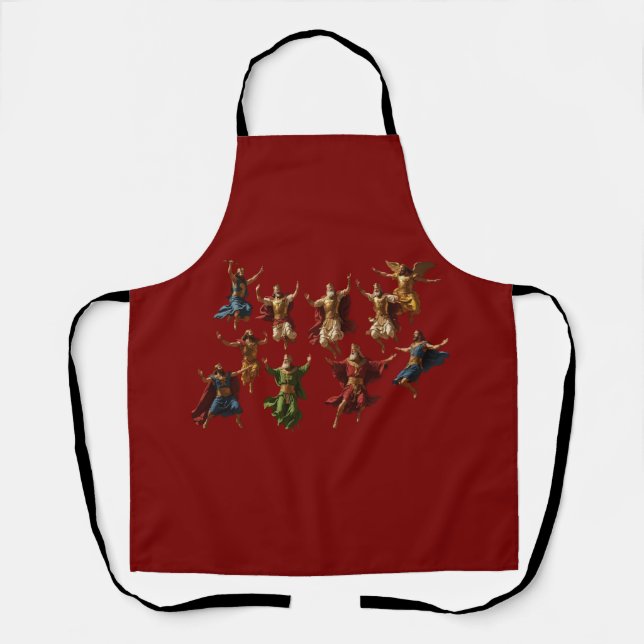Ten Lords Leaping The Ten Commandments Vector  Apron (Front)