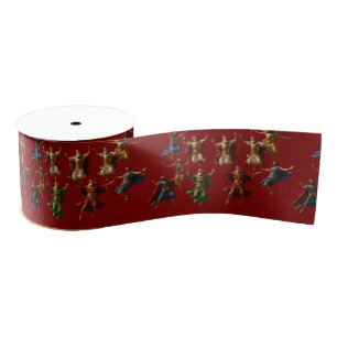 Ten Lords Leaping The Ten Commandments Vector Grosgrain Ribbon