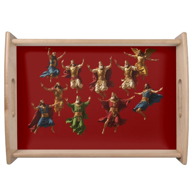 Ten Lords Leaping The Ten Commandments Vector  Serving Tray (Front)
